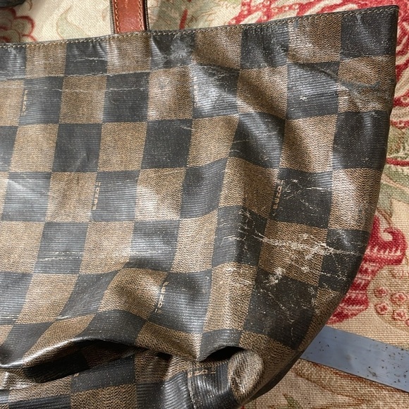 Fendi Sac a main en toile Checkered Tote Bag Brown and Black As Is Vintage - Picture 15 of 17